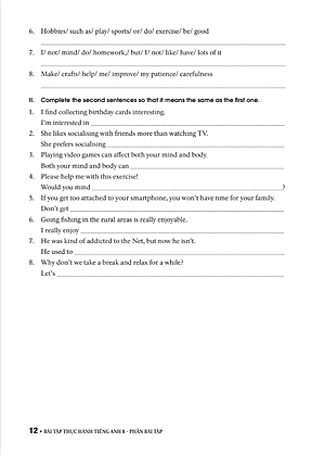 Sách Bài Tập Thực Hành Tiếng Anh 8 - Không Đáp Án (Theo Chương Trình Mới Của Bộ GD&ĐT)