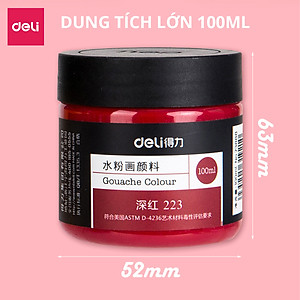 Màu bột Gouache 100ml cao cấp dạng hũ Deli - Tô đất sét, đất nặn tự khô - Siêu mịn, tươi sáng, dễ sử dụng - Nhiều màu sắc - 73888