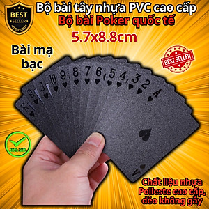 Bộ Bài PVC Mạ Vàng 24K Mạ Bạc Cao Cấp Chất Liệu Đàn Hồi, Bộ Bài Tây Poker Polieste Không Thấm Nước, Hàng Chính Hãng