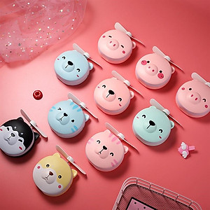 Gương Soi Mini Cầm Tay Hình Thú Cứng Ngỗ Nghĩnh Có Đèn Kèm Quạt Mini  Có Cổng Sạc USD Mẫu Ngẫu Nhiên