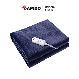 Chăn, nệm, đệm điện sưởi ấm Rapido REB-60SG/REB-60SB, 150x80cm chất liệu polyeste và nhung cao cấp giữ ấm cực tốt - Hàng chính hãng