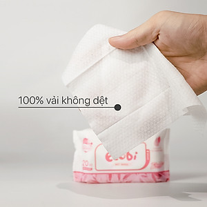 Khăn ướt cho bé Ecobi Hương dịu nhẹ không cồn không paraben an toàn cho trẻ sơ sinh