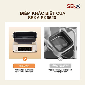 (HOT NEW) Nồi Lẩu Hấp 4 Tầng 24L SEKA SK6620 - 1500W Đa Năng 4 in 1 Hấp, Lẩu, Khử Trùng, Tiệt Trùng - Hàng Chính Hãng Bảo Hành 2 Năm