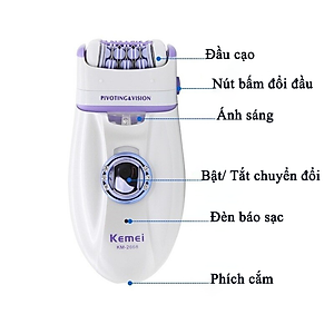 Máy tẩy lông tẩy và nhổ lông toàn thân, cạo lông tay chân, tẩy sạch lông vùng bikini sử dụng pin sạc chuyên nghiệp điều chỉnh 5 Đầu Thay Thế - Hàng Chính Hãng - Giao Màu Ngẫu Nhiên