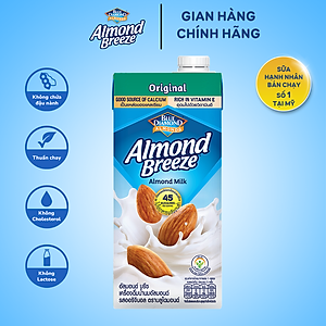 Blue Diamond - Thùng Sữa Hạt Hạnh Nhân ALMOND BREEZE Nguyên Chất 946ml x 12 hộp