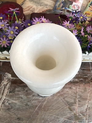 Bình bông, lọ hoa thờ cúng đá cẩm thạch trắng - Cao 30 cm