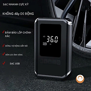 Máy Bơm Lốp Xe Điện 130PSI MH LED Thông Minh Pin Sạc Nhỏ Gọn Mạnh Mẽ Tự Động Ngắt Khi Đủ Hơi