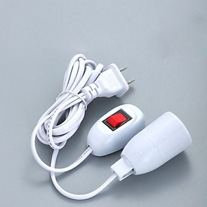 Đui đèn dây điện dành cho bóng led liền dây E27 có công tắc dài nhiều kích thước dài 3m màu trắng chống vỡ, chống thấm nước