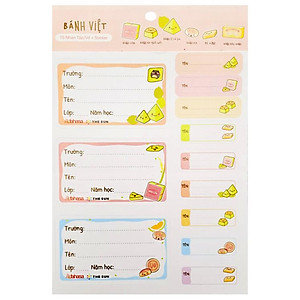 Nhãn Vở Bánh Việt 3 Ô Kèm Sticker - The Sun (15 Nhãn)