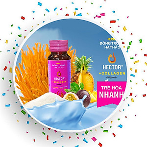 Combo 2 Hộp 20 Chai Đông Trùng Hạ Thảo Hector Collagen Trẻ Hóa Nhanh Dạng Nước, Nước Uống Trực Tiếp, Giúp Da Khỏe, Sáng Mịn Màng, Điều Hòa Nội Tiết Tố, Ngăn Ngừa Rụng Tóc, Tăng Cường Sinh Lý, Nam, Nữ Đều Dùng Được