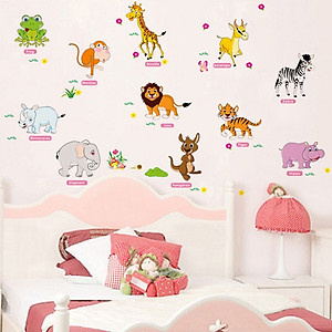 Decal dán tường Vườn thú tiếng anh 2 AmyShop DB074