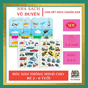 Bộ 6 cuốn 800+ Miếng bóc dán thông minh Song ngữ Việt Anh Vừa học vừa chơi Giúp bé nhanh tay nhanh mắt Phát triển khả năng tư duy sáng tạo toàn diện cho trẻ