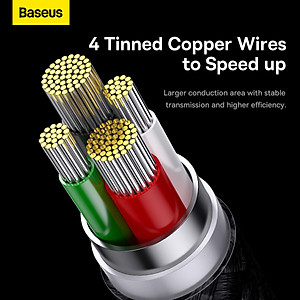 Cáp sạc 3 đầu Baseus StarSpeed 1 for 3 Fast Charging Data Cable USB to M+L+C 3.5A - Hàng chính hãng