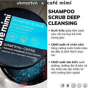 Dầu Gội Tẩy Tế Bào Chết Da Đầu Cafe Mimi Shampoo Scrub 330g Làm Sạch Sâu, Làm Phồng Chân Tóc, Hỗ Trợ Mọc Tóc