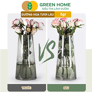 Dưỡng Hoa Tươi Lâu Greenhome, Longlife, Phân Bón Cho Hoa Cắt Cành, Gói 5gr, Lâu Tàn, Nở Bông To, Không Bị Hôi Nước