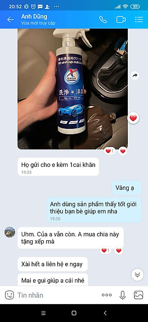 [CHÍNH HÃNG] 2 CHAI 500ML: XWash - Xịt tẩy rửa, khử mùi nội thất ô tô KHÔNG HÓA CHẤT - Tặng khăn lông cừu cao cấp