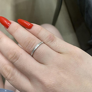 Nhẫn Vàng Trắng 14K Đính Kim Cương