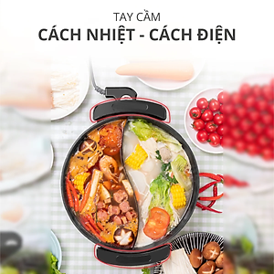 Nồi lẩu điện 2 ngăn Mishio MK112 5L - Hàng chính hãng