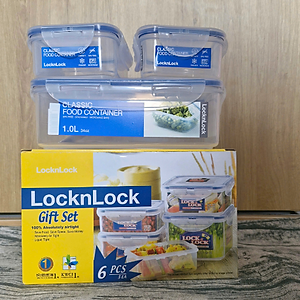 Bộ 3 Hộp Bảo Quản CLassic Lock&Lock 1 Hộp HPL817(1 lít), 2 Hộp HPL806 (350ml)