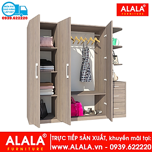 Tủ quần áo ALALA229 gỗ HMR chống nước - www.ALALA.vn - 0939.622220