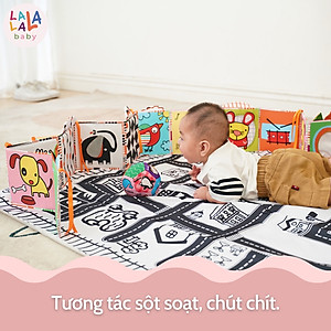 Sách Vải ZicZac Đa Tương Tác Kiêm Đồ Chơi Quây Cũi Kích Thích Thị Giác Cho Trẻ Sơ Sinh - Lalala Baby