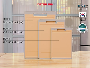 [Hàng chính hãng] Thớt sạch Neoflam, Loại Stout. Nhiều Size S, M, L.Thớt nhựa PP an toàn, trộn lẫn Microban kháng khuẩn, nấm mốc.