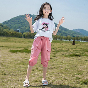 Set bộ quần áo trẻ em 18-45kg dành cho bé gái mẫu Hoa Vàng+ MI-ON. Thiết kế đẹp, chất liệu thoáng mát