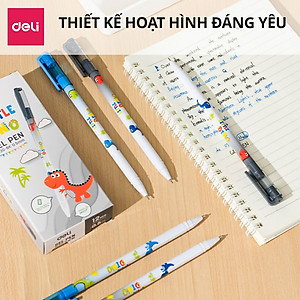 Bút gel học sinh Deli 0.5mm mực Xanh/Đen - Chất lượng mực an toàn trơn tru, thân bút trang bị đệm tay chống trượt - EG30