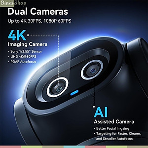 EMEET PIXY - Webcam Kép Theo Dõi AI 4K, Sử Dụng Cảm Biến Sony, 3 Micro Lọc Ồn Dành Cho Dạy Học, Họp Online, Livestream, Tiktok - Hàng Chính Hãng