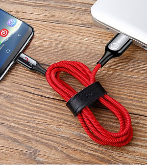 Dây Cáp sạc Type-C tự ngắt Baseus C Shape Light (2.4A, LED, Intelligent power-off) -  Hàng chính hãng