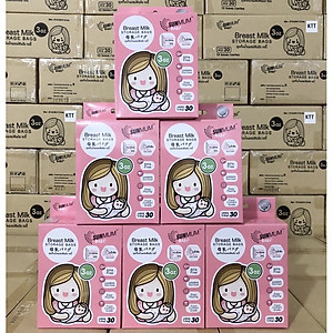 Combo 60 túi trữ sữa mẹ Sunmum mini hồng 100ml (2 hộp) tặng 2 zipper bảo quản
