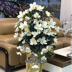  Cành hoa mộc lan cao su 5 bông dài 80cm - HÀNG CAO CẤP