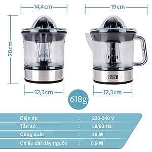 Máy vắt cam màu đen 0.7lit LEBENLANG LB389 - hàng chính hãng