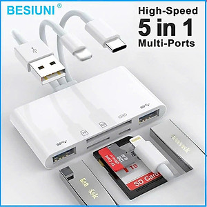 Đầu Đọc Thẻ Nhớ SD TF Micro SD Chân Type C Type A USB 3.0 Dùng Cho iPhone, iPad, Điện Thoại Android, Máy Tính, PC, Laptop, Máy Ảnh – Hàng Nhập Khẩu