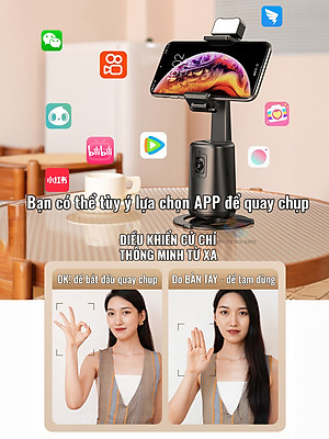 Chân kẹp AI theo dõi chủ thể cho điện thoại để livestream, quay Video HighTechGate A200, hàng chính hãng