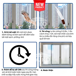 Keo Sơn Mờ Kính Chống Nhìn Trộm TAIKOMI, Keo Sơn Bóng Mờ Kính Văn Phòng, Mờ Kính Cửa Sổ, Nhà Tắm, Phòng Ngủ