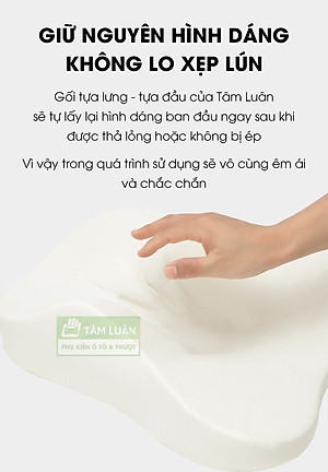Đệm tựa lưng ghế văn phòng, gối cao su non tựa lưng ô tô Tâm Luân - Vỏ gối tựa lưng da kết hợp lưới siêu thoáng, sang trọng, gối tựa lưng văn phòng