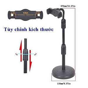 Giá đỡ điện thoại để bàn, chân đến để bàn dùng livestream, quay video, ghi hình xoay 360 độ - Hàng Chính hãng miDoctor