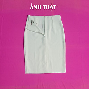 Chân Váy Công Sở Nữ New Design Thiết Kế Dáng Váy Midi , Phom  Ôm Body ,Màu Trắng Sang Trọng ,Vải Dày Tốt Co giãn CV0062