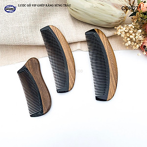 Lược Gỗ Thơm Ghép Răng Sừng Đen Cao Cấp HAHANCO (Đủ Mẫu) Kiểu Dáng Châu Âu- COH271