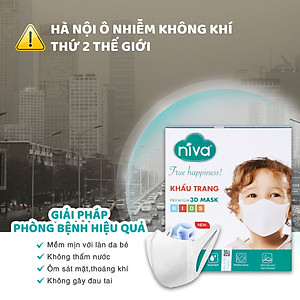 Combo 05 Khẩu Trang 3D Trẻ Em Niva Hộp 15 Cái Cấu Trúc 3 Lớp Ngăn Bụi Mịn Kháng Khuẩn Hàng Chính Hãng Cao Cấp Cho Bé Từ 1-6 Tuổi