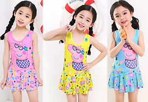 Đồ Bơi Hoạt Hình Họa Tiết Heo Hồng BB016 MayHomes Đồ Bơi Bé Gái Cute Kiểu Váy