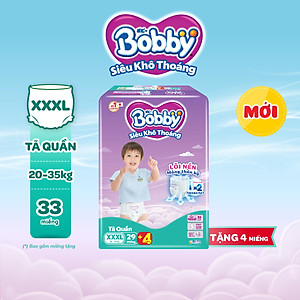 [TẶNG THÊM 4 MIẾNG] Tã quần Bobby Siêu Khô Thoáng - 100% Thoáng Khí  Super Jumbo