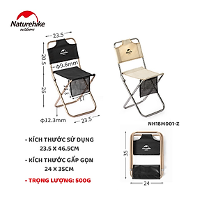 Ghế gấp tựa lưng siêu gọn NatureHike NH18M001-Z