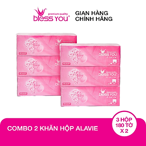 Combo 6 Hộp Khăn hộp Bless You Alavie 180 tờ