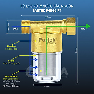 Bộ Tiền Xử Lý Nước PARTEK P4540-PT-(S/K) Loại Bỏ Cặn Đá Vôi, Cặn Canxi, Phèn Sắt, Kim Loại Nặng... - Hàng Chính Hãng