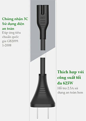 Ugreen UG40312CD159TK 1m dây nguồn số 8 dùng cho adapter sạc laptop - HÀNG CHÍNH HÃNG