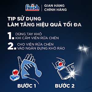 Viên Rửa Chén Bát Hương Chanh Finish Powerball Power Essential Lemon Sparkle - Túi 100 viên siêu tiết kiệm - 1 Túi