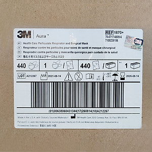 Khẩu trang 3M 1870 N95 lọc tối thiểu 95%