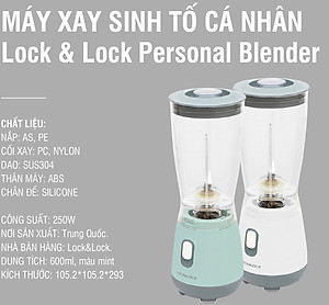 Máy Xay Sinh Tố Lock&Lock EJM436 (250W - 600ml) - Hàng Chính Hãng